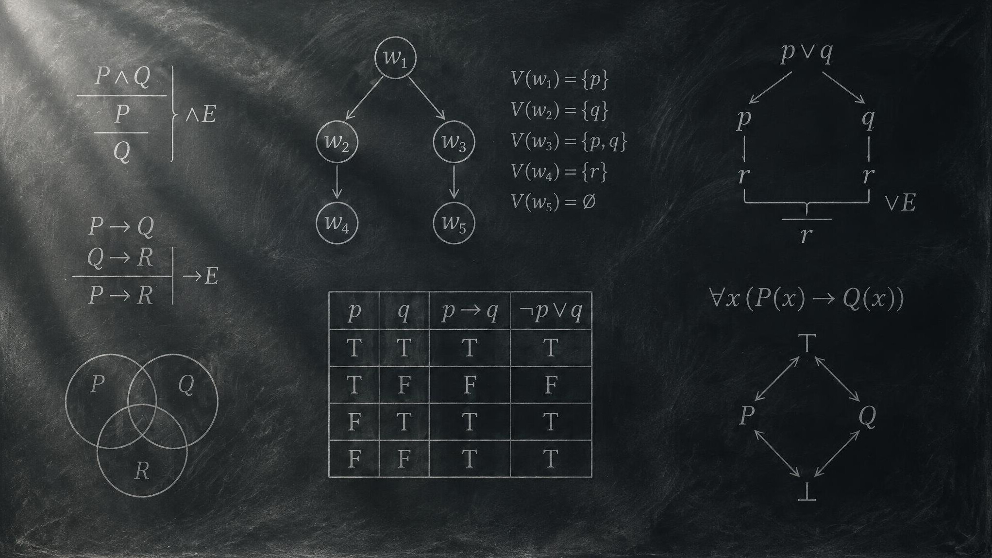 Mathematical formulas written on a chalkboard